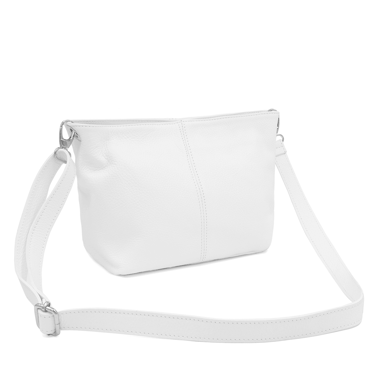 Geantă din piele naturală de umăr Kika - alb