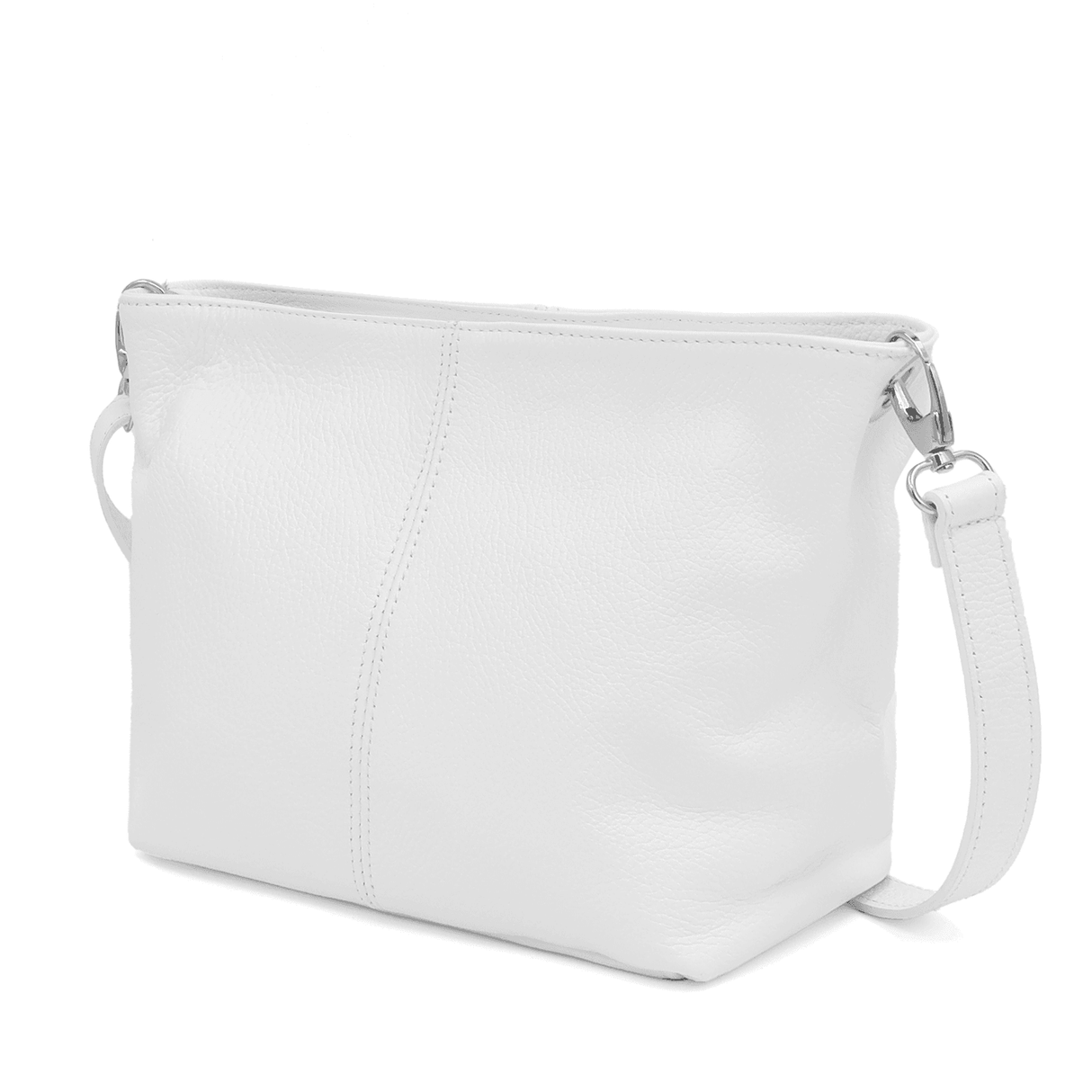 Geantă din piele naturală de umăr Kika - alb