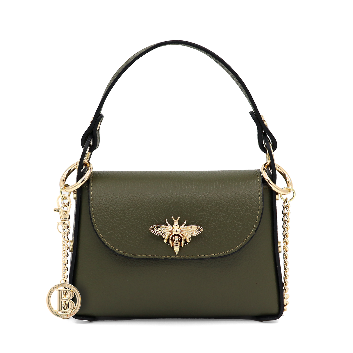 Geantă din piele naturală cu 2 mânere pentru damă Alena - bej/maro cărămiziu