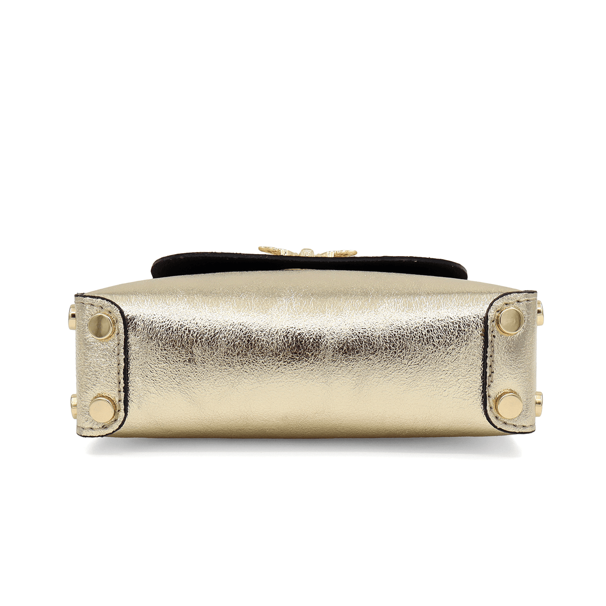 Geantă din piele naturală cu 2 mânere pentru damă Alena - auriu