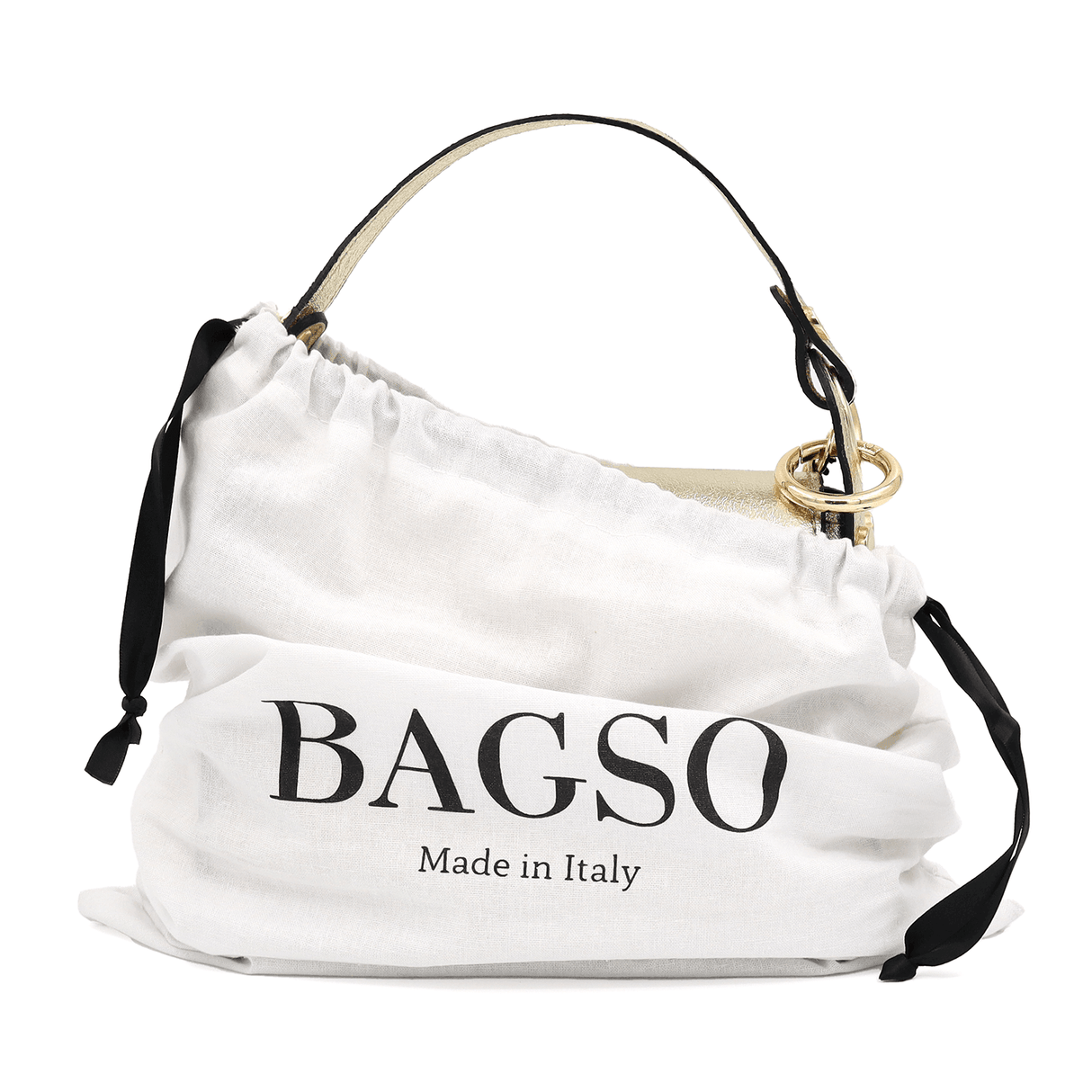 Geantă din piele naturală cu 2 mânere pentru damă Alena - auriu