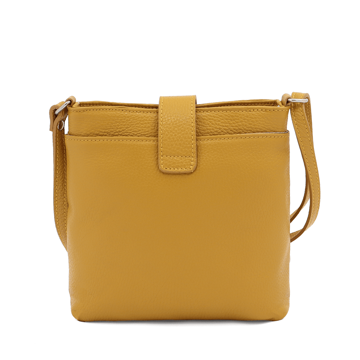 Geantă peste umăr din piele naturală Andria - muștar