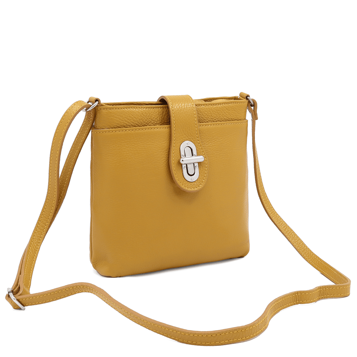 Geantă peste umăr din piele naturală Andria - muștar