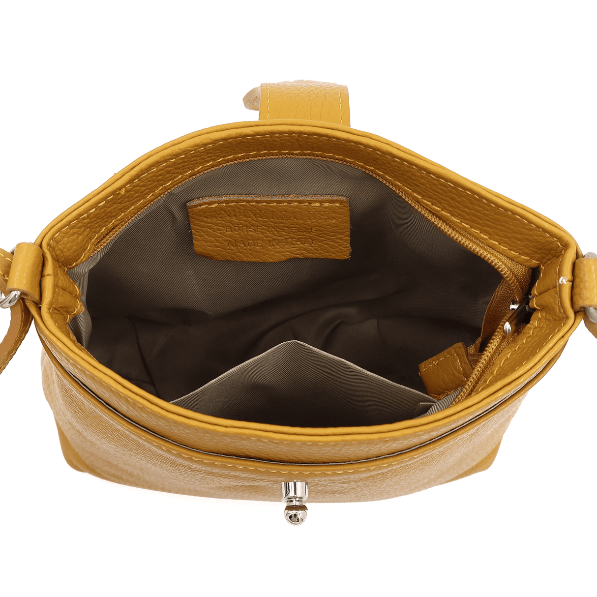 Geantă peste umăr din piele naturală Andria - muștar