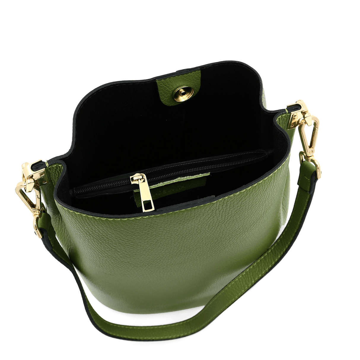 Geantă de damă din piele naturală cu 2 mânere Alba - verde