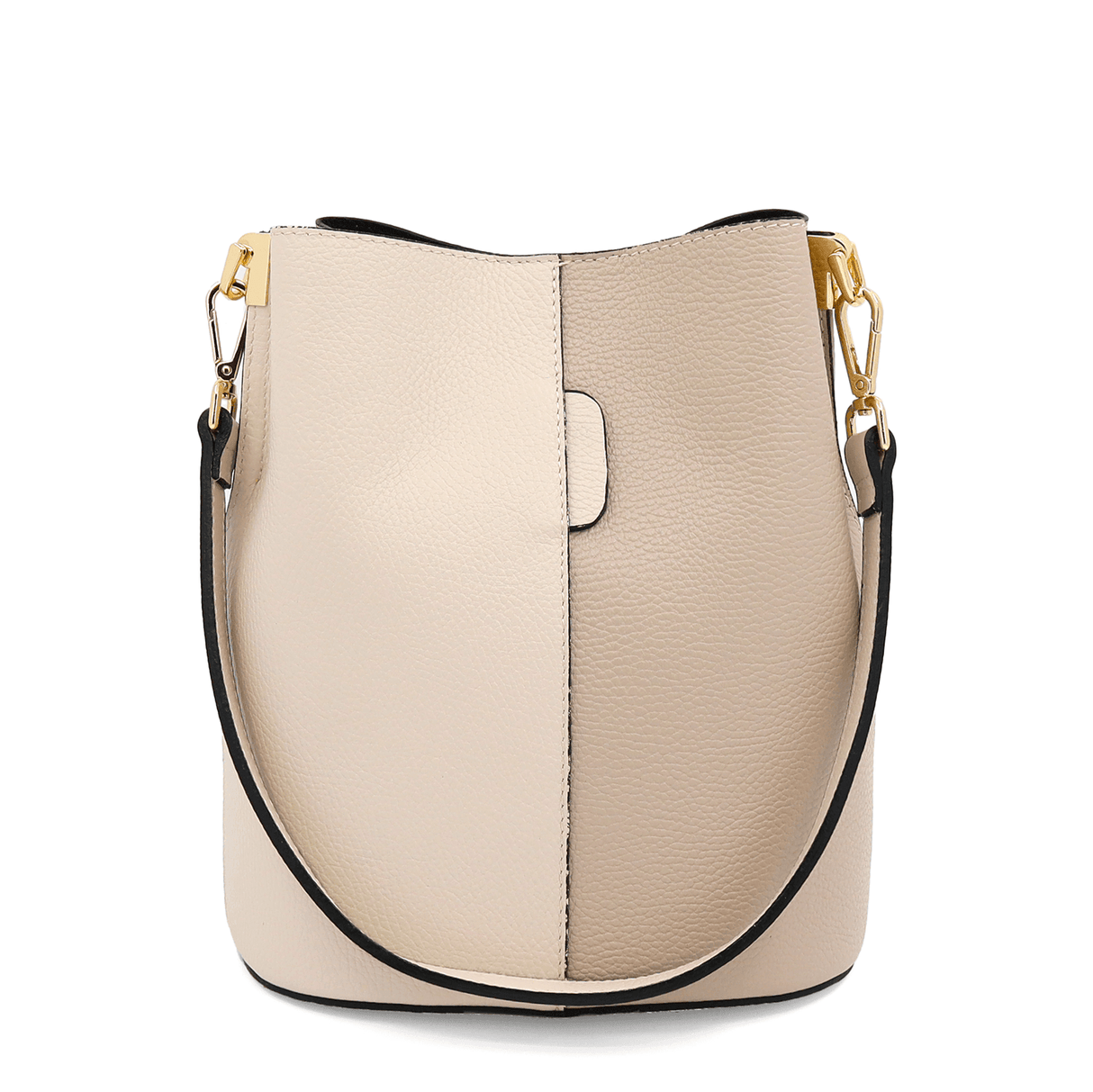 Geantă de damă din piele naturală cu 2 mânere Alba - bej/maro deschis