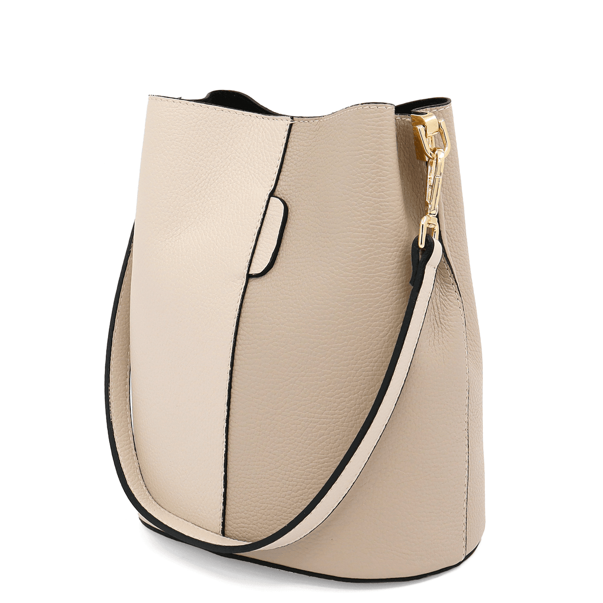 Geantă de damă din piele naturală cu 2 mânere Alba - bej/maro deschis