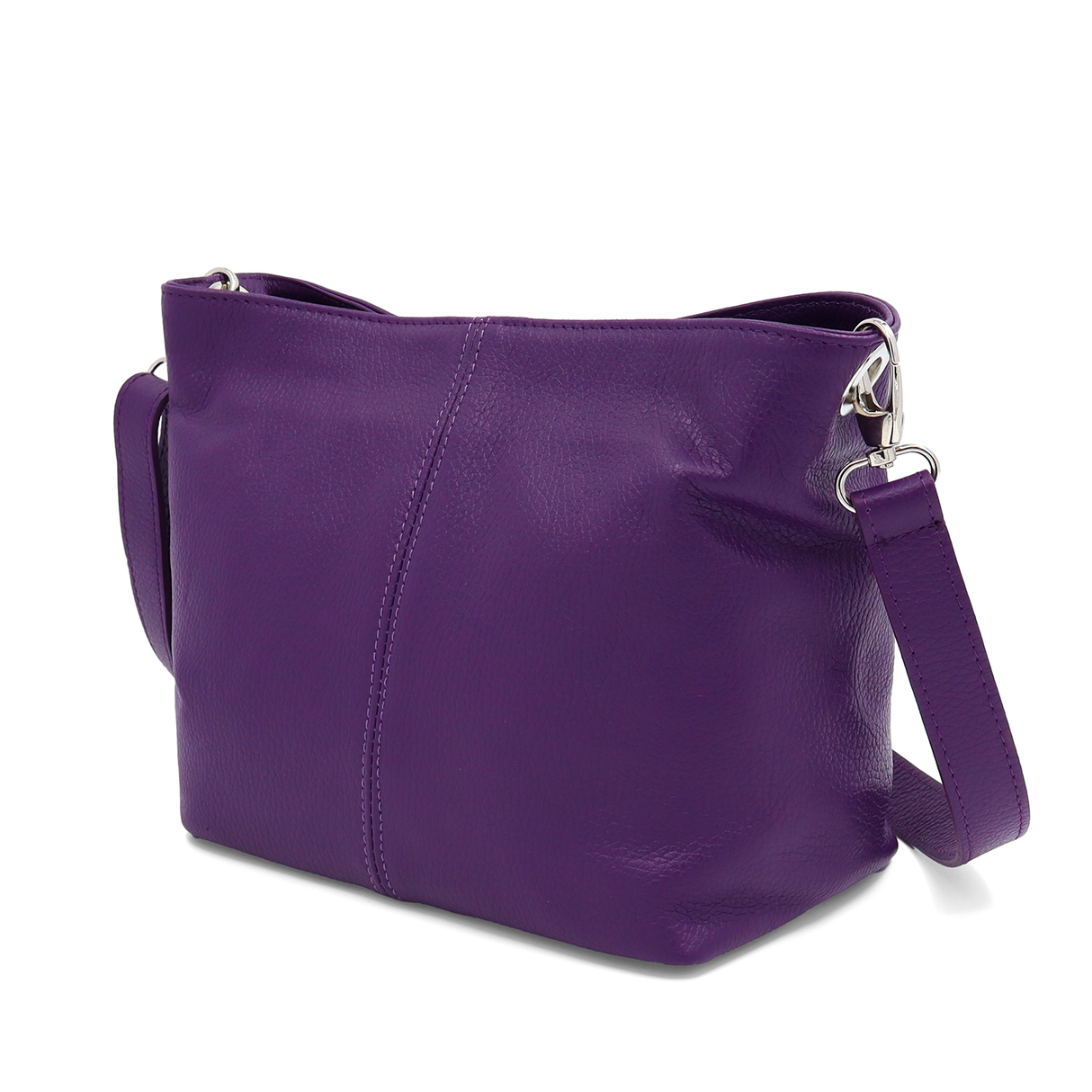 Geantă din piele naturală de umăr Kika - mov închis