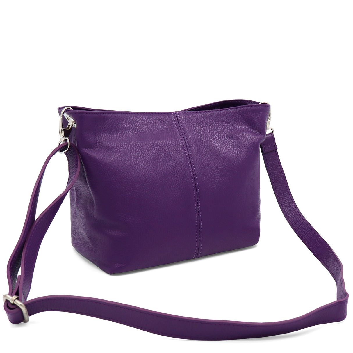 Geantă din piele naturală de umăr Kika - mov închis