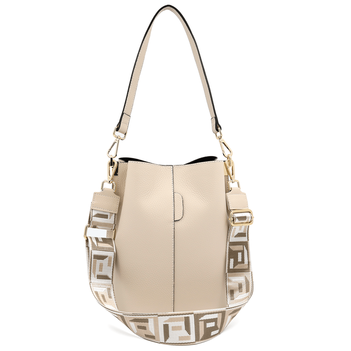 Geantă de damă din piele naturală cu 2 mânere Alba - bej