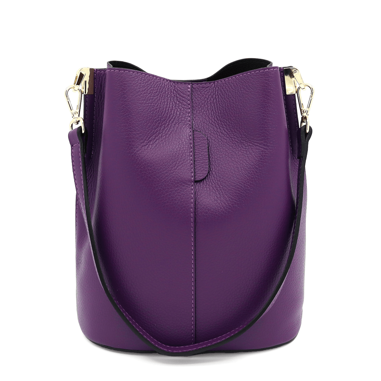 Geantă de damă din piele naturală cu 2 mânere Alba - mov