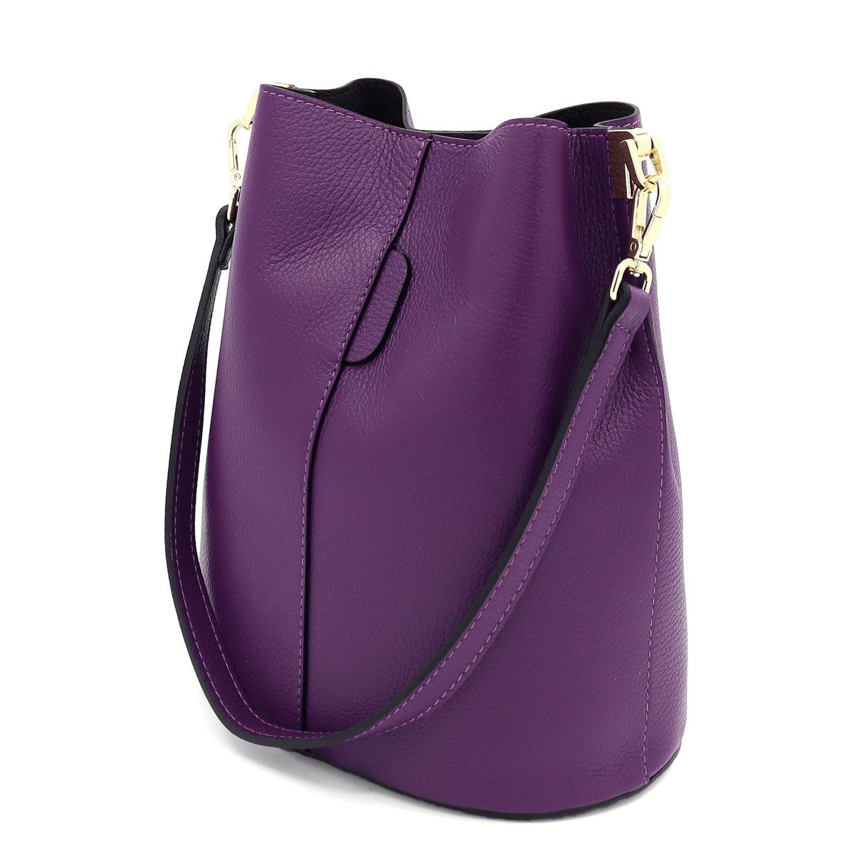 Geantă de damă din piele naturală cu 2 mânere Alba - mov