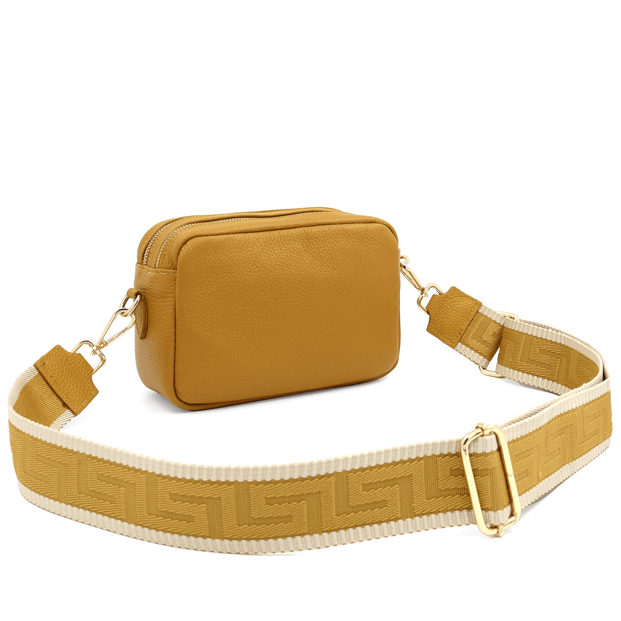 Geantă din piele naturală cu 2 mânere pentru damă Noma - muștar