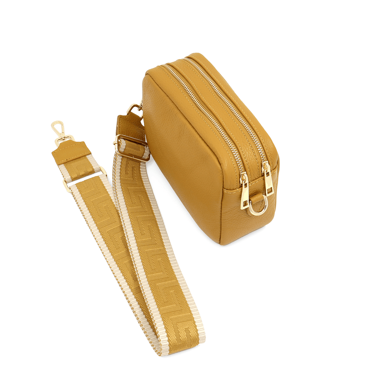 Geantă din piele naturală cu 2 mânere pentru damă Noma - muștar