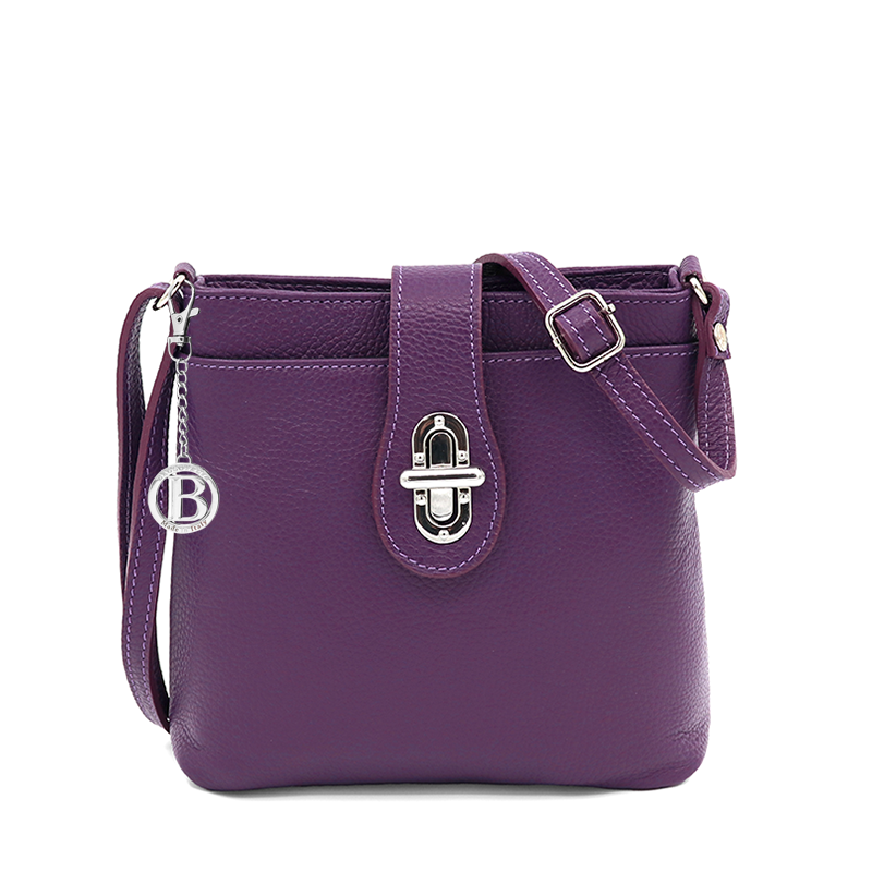 Geantă peste umăr din piele naturală Andria - mov