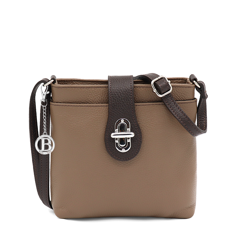 Geantă peste umăr din piele naturală Andria - maro