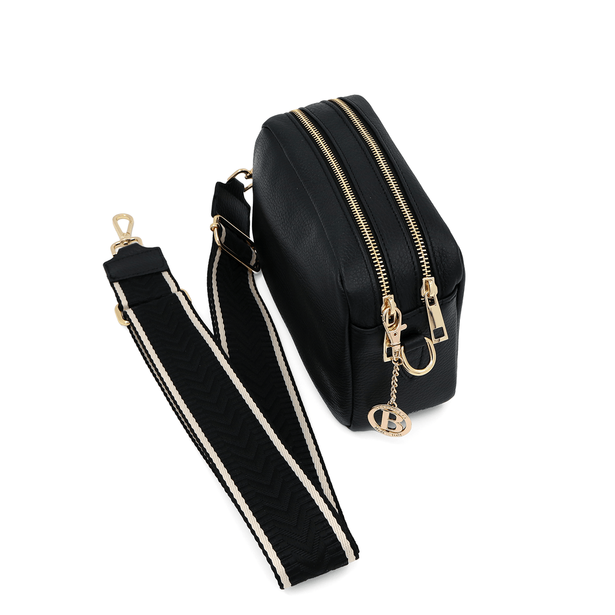 Geantă din piele naturală cu 2 mânere pentru damă Noma - negru