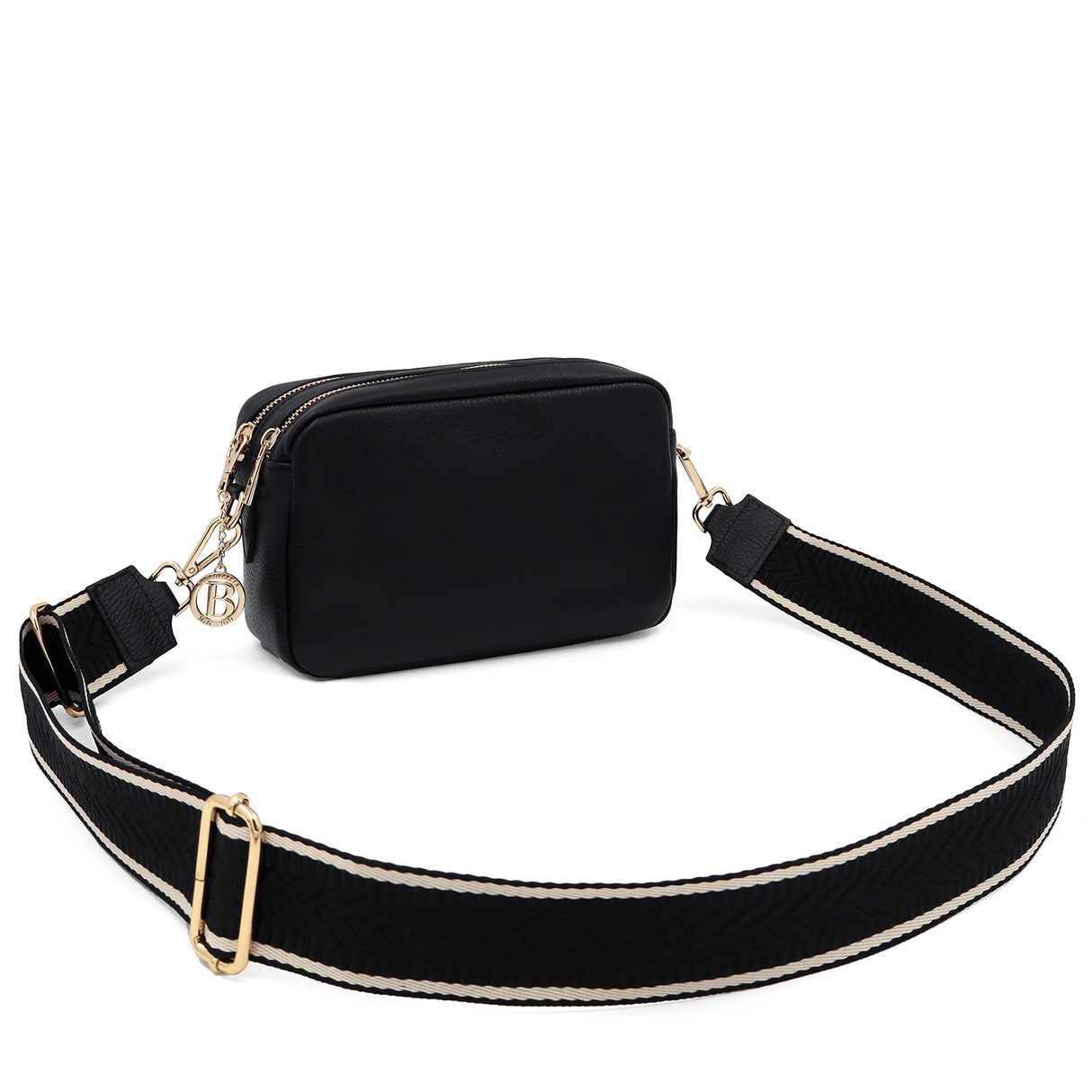 Geantă din piele naturală cu 2 mânere pentru damă Noma - negru