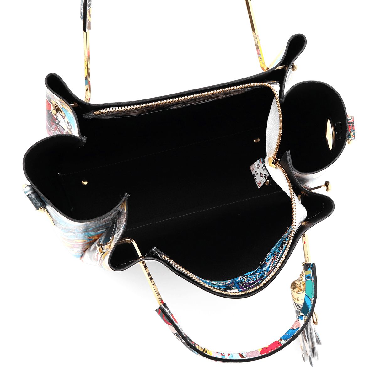 Geantă din piele naturală damă Zaza - multicolor