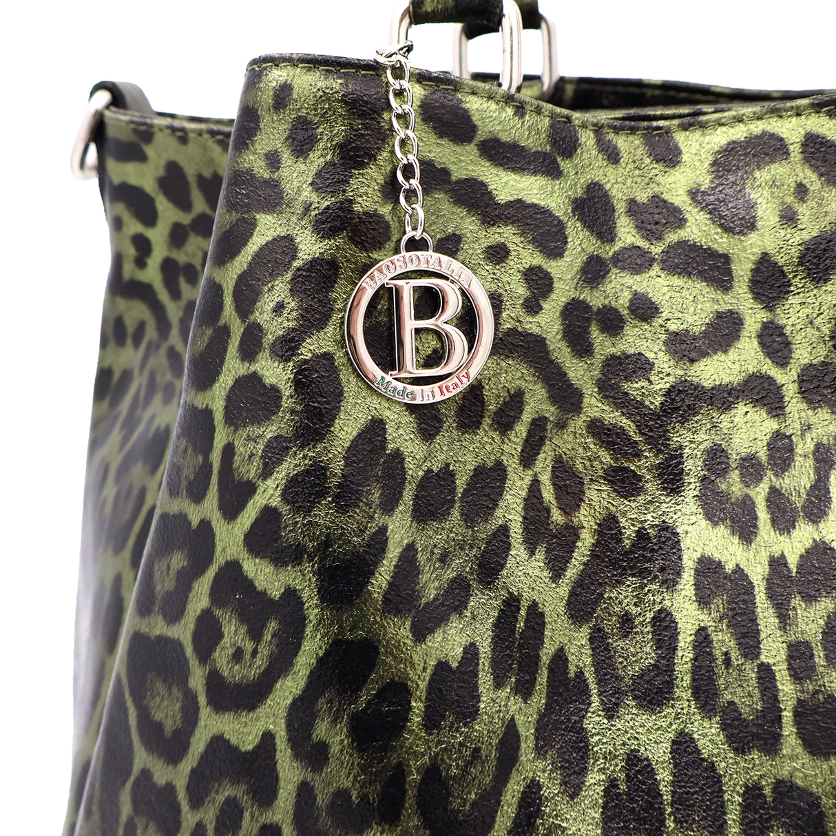 Geantă mare de damă din piele naturală cu imprimeu leopard Danica