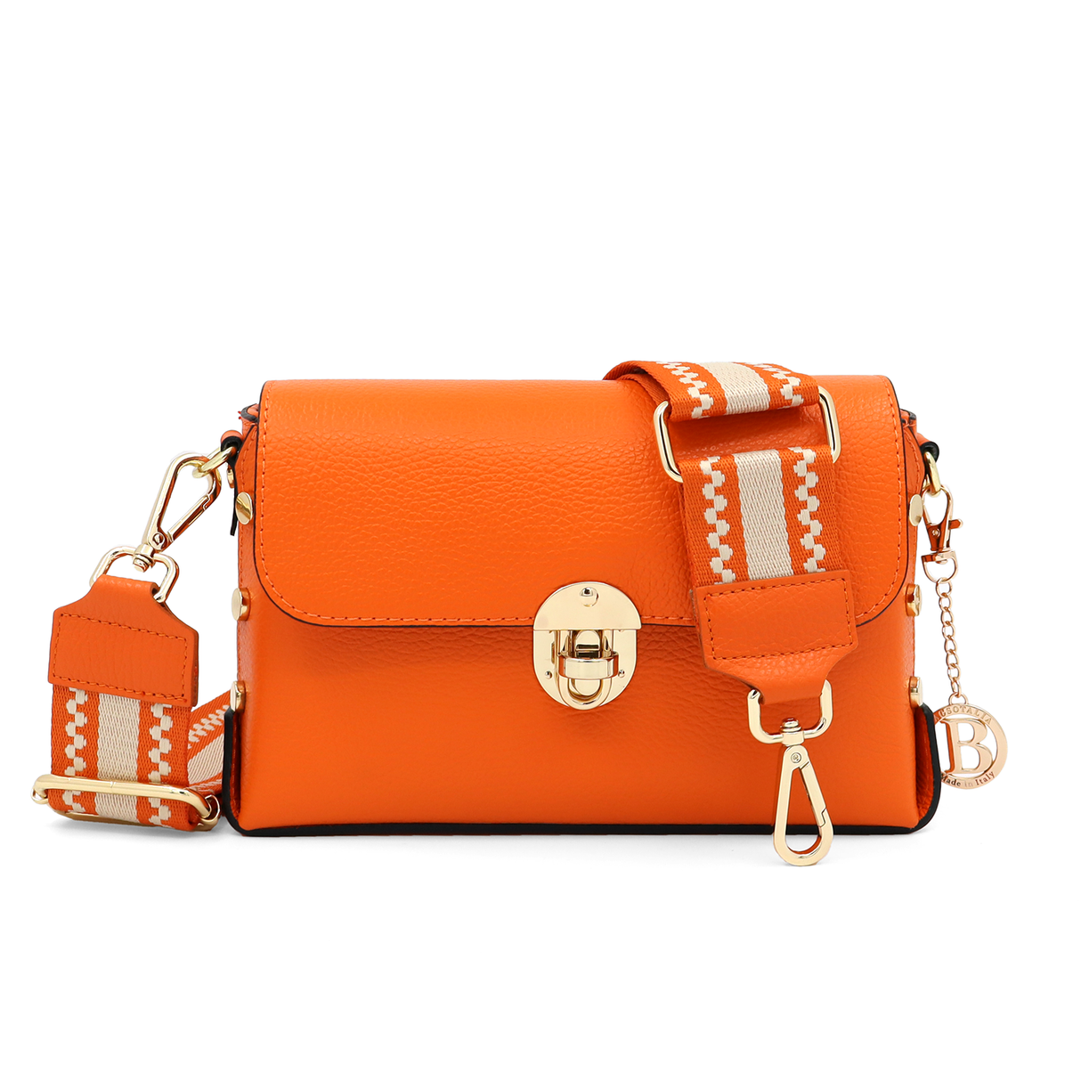 Geantă din piele naturală pentru damă Antoanella - portocaliu