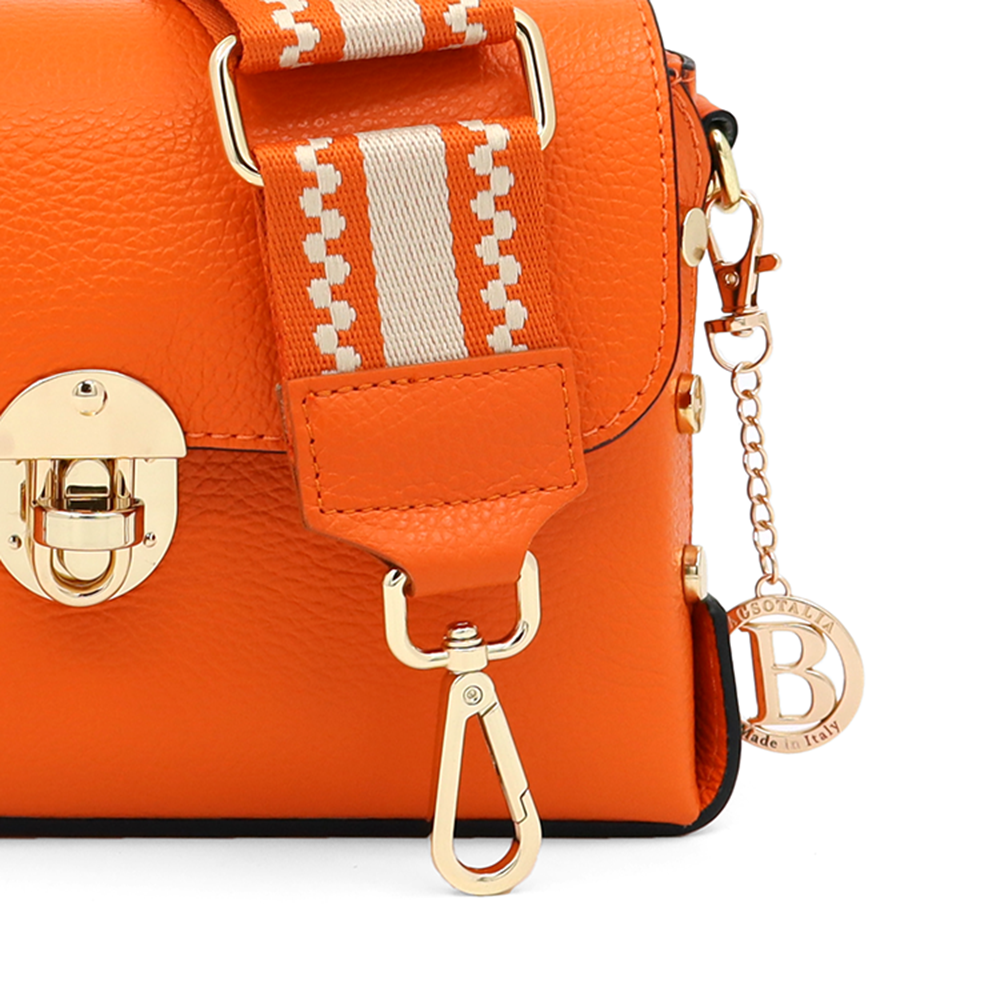 Geantă din piele naturală pentru damă Antoanella - portocaliu