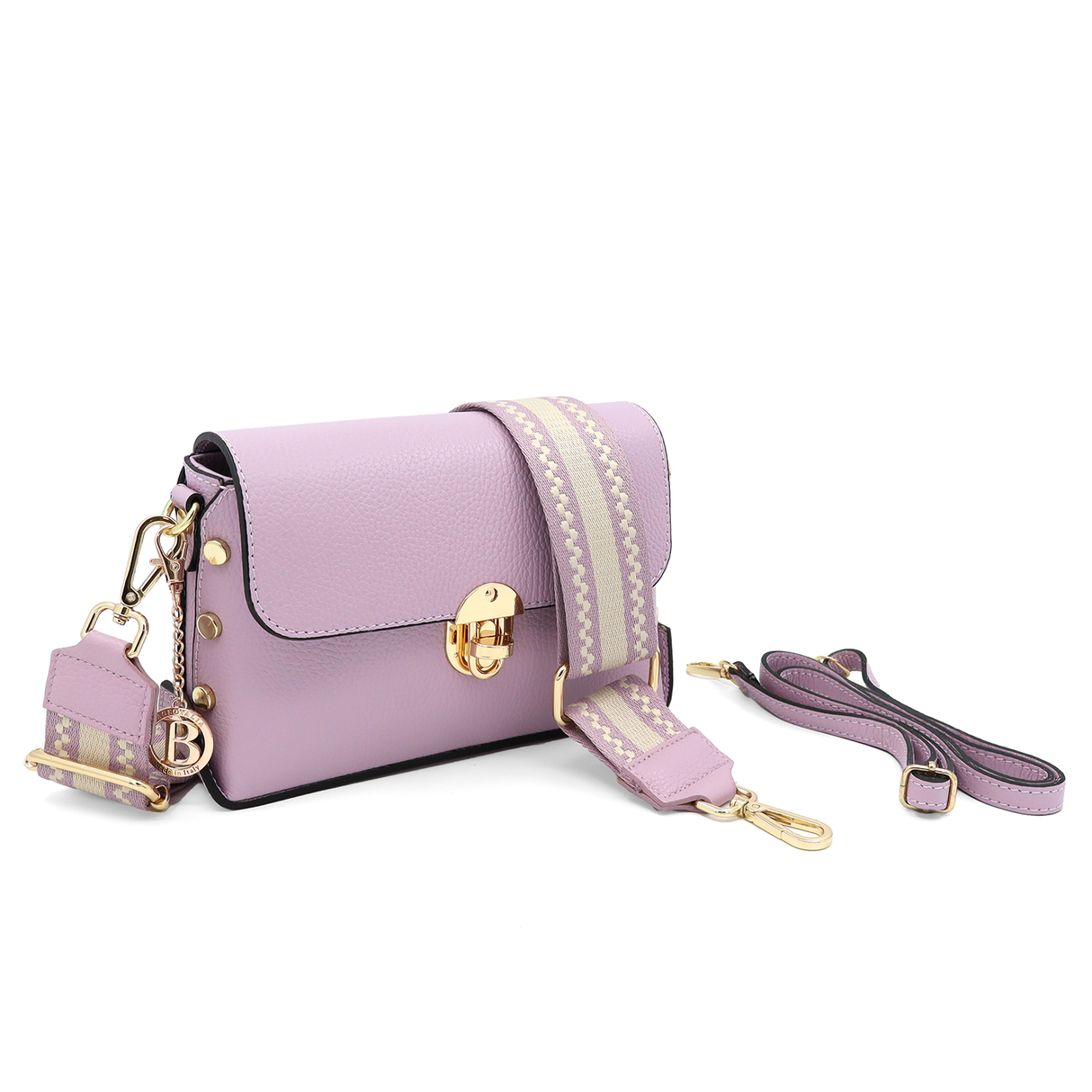 Geantă din piele naturală pentru damă Antoanella - lavandă