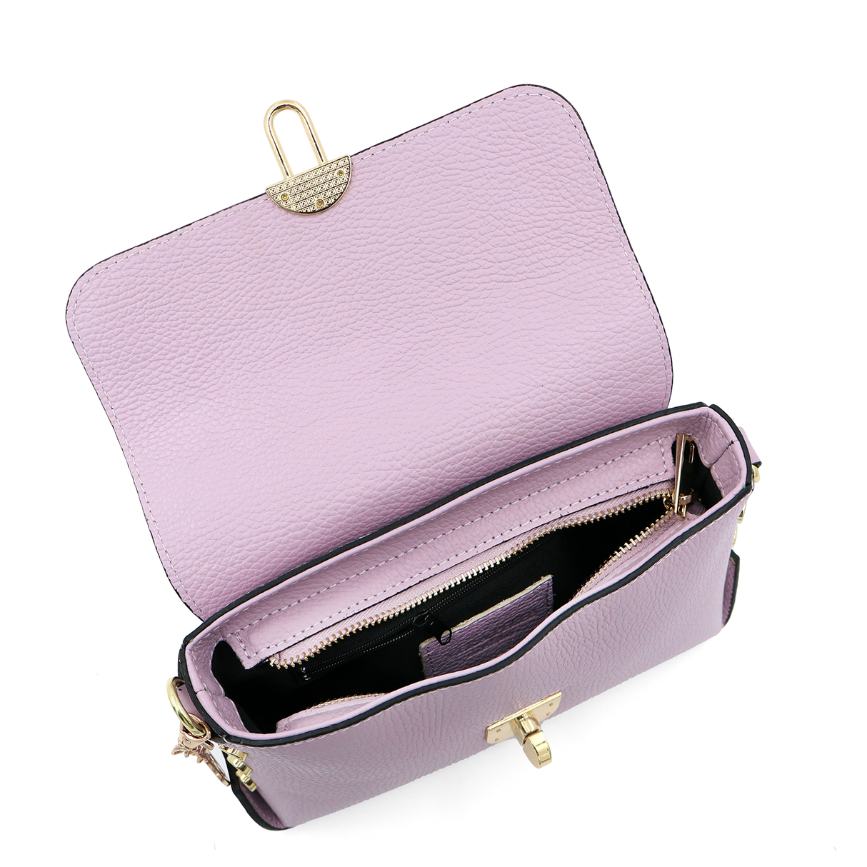 Geantă din piele naturală pentru damă Antoanella - lavandă