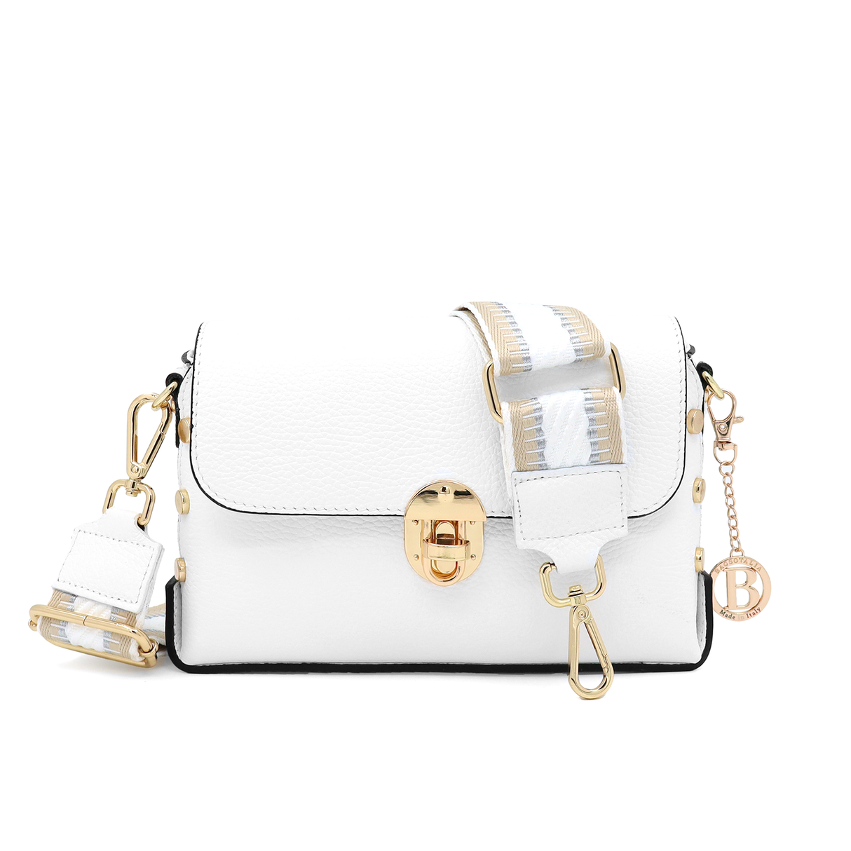 Geantă din piele naturală pentru damă Antoanella - alb