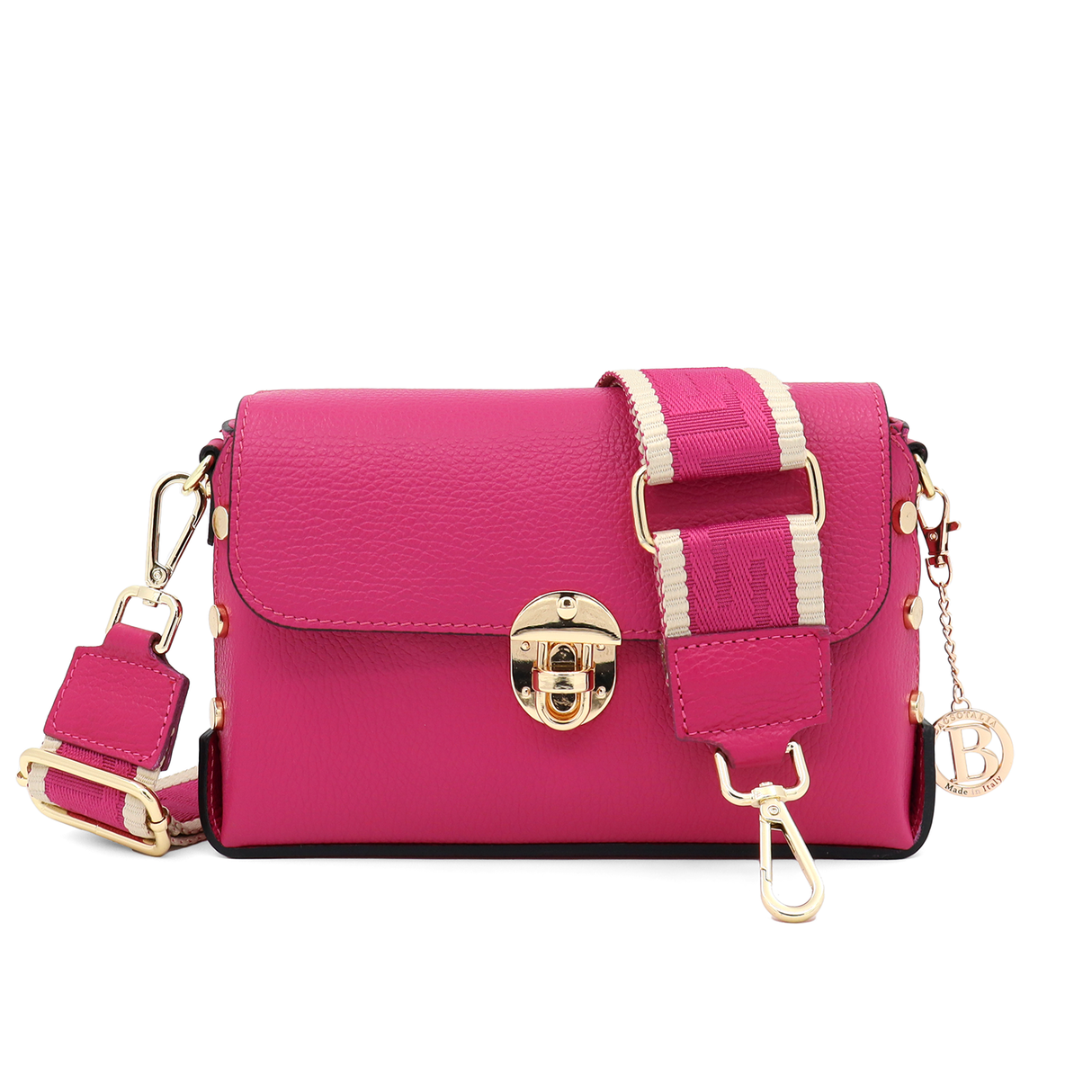 Geantă din piele naturală pentru damă Antoanella - fucsie