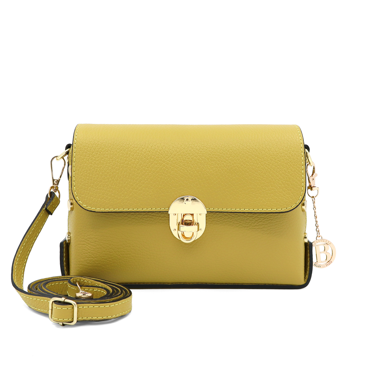 Geantă din piele naturală pentru damă Antoanella - lime