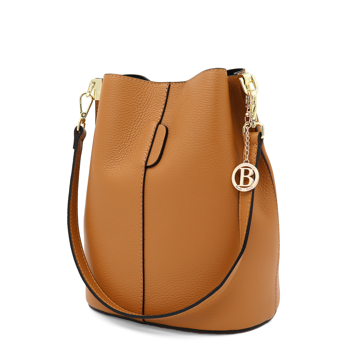 Geantă de damă din piele naturală cu 2 mânere Alba- maro cărămiziu