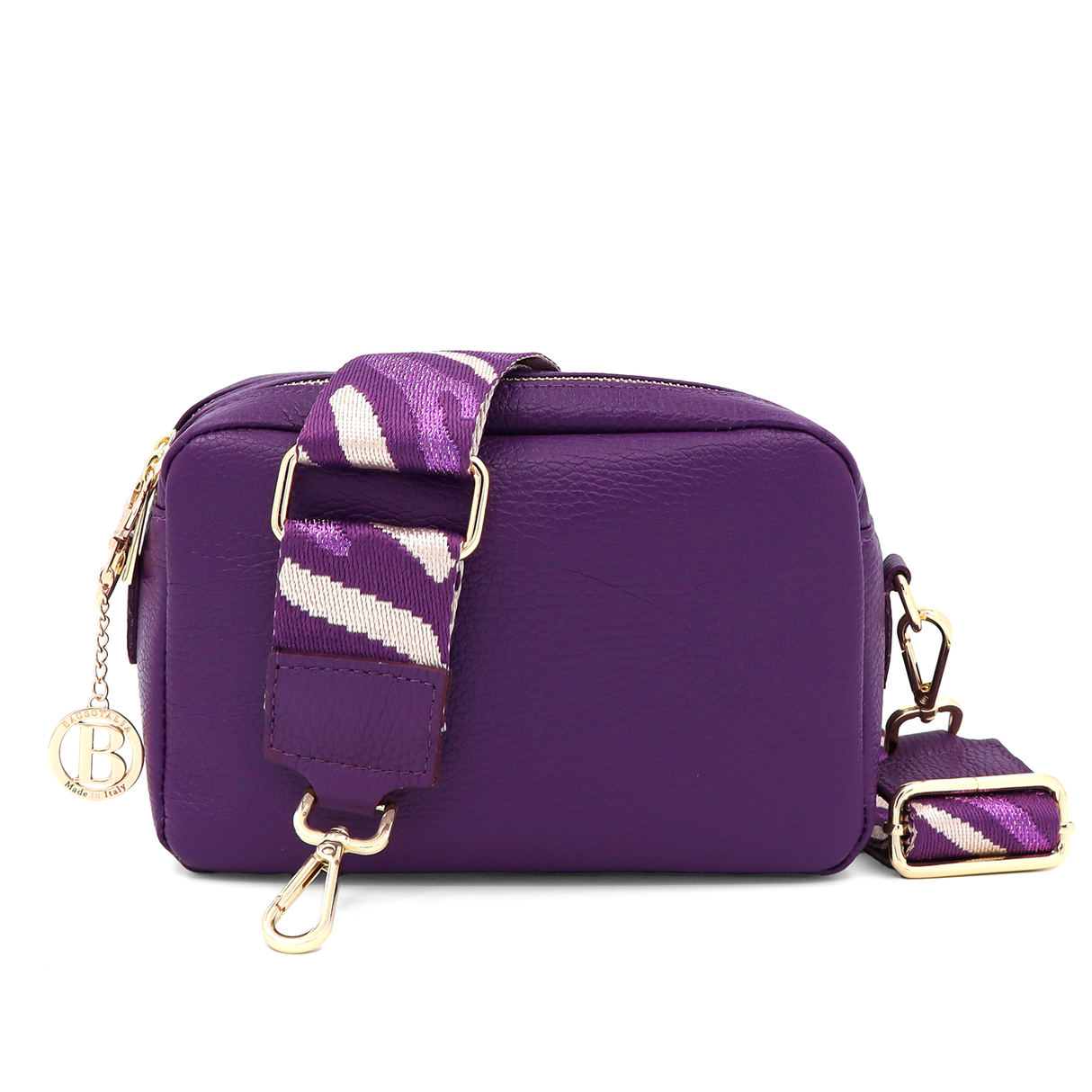 Geantă din piele naturală cu 2 mânere pentru damă Noma - mov