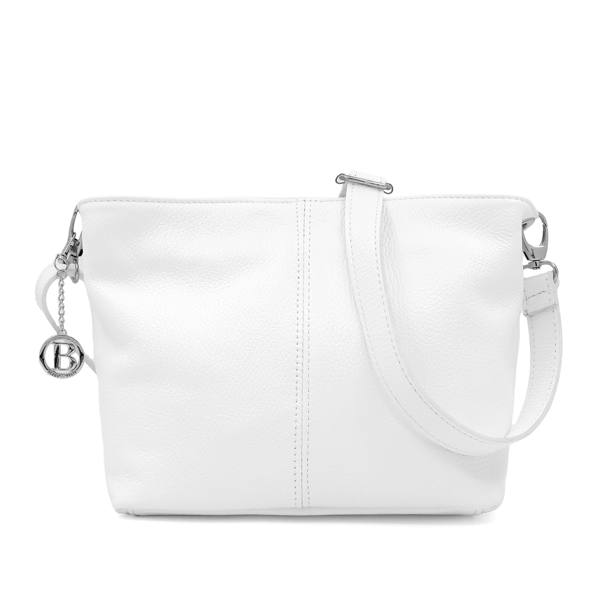 Geantă din piele naturală de umăr Kika - alb