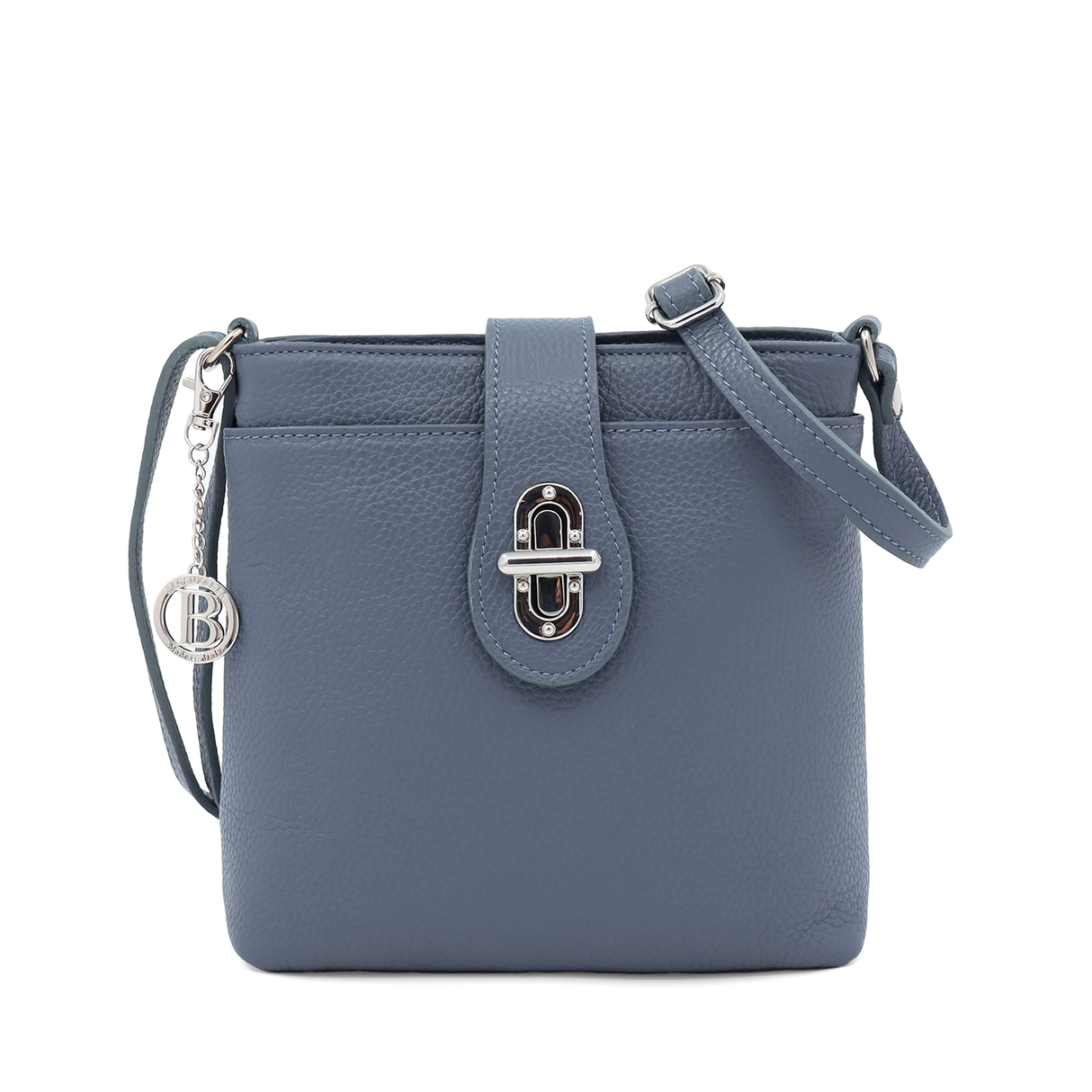 Geantă peste umăr din piele naturală Andria - albastru