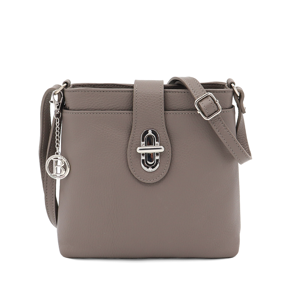 Geantă peste umăr din piele naturală Andria - gri