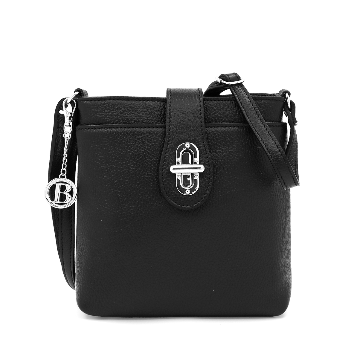 Geantă peste umăr din piele naturală Andria - negru