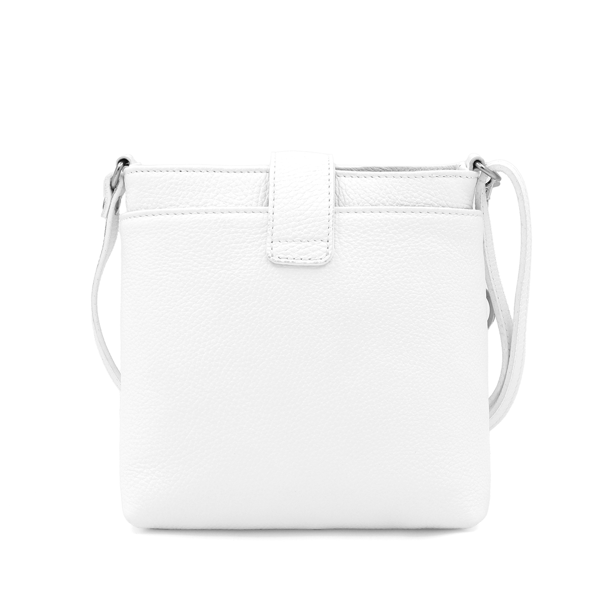 Geantă peste umăr din piele naturală Andria - alb