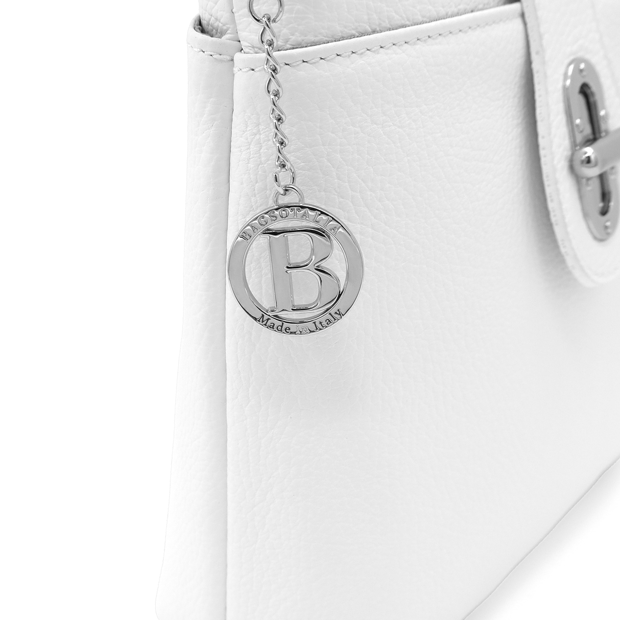 Geantă peste umăr din piele naturală Andria - alb