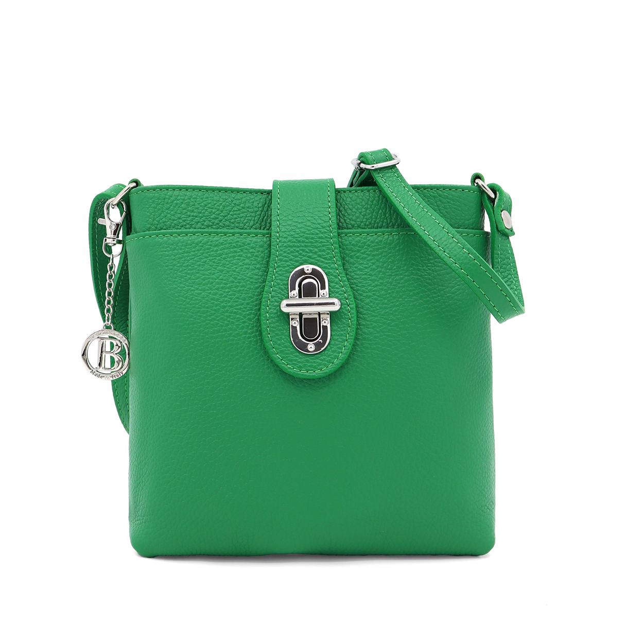 Geantă de umăr din piele naturală Andria - verde deschis