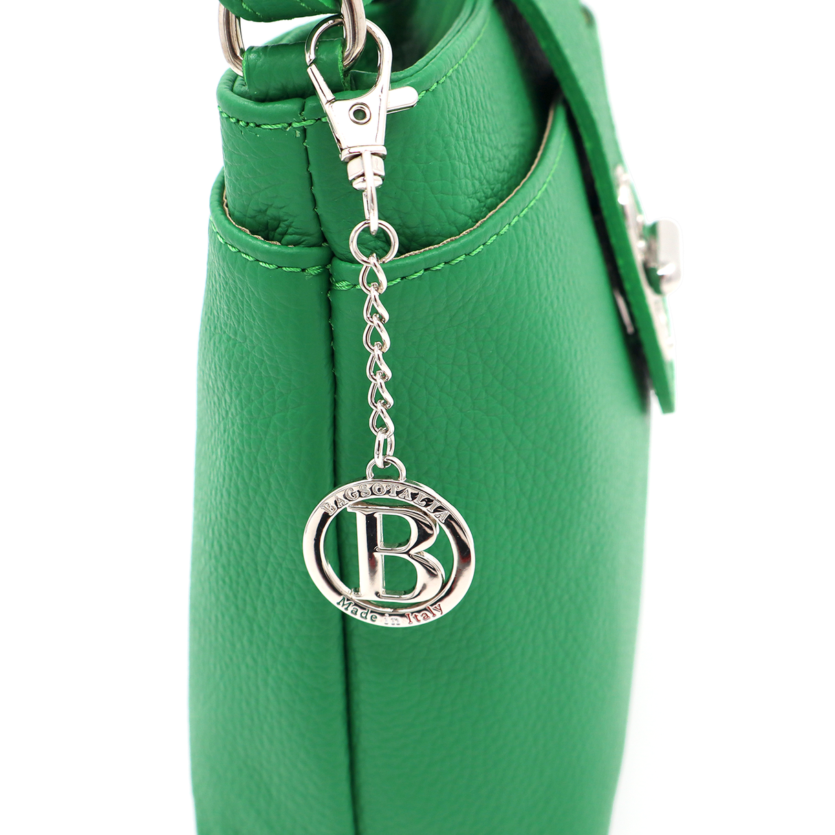 Geantă de umăr din piele naturală Andria - verde deschis