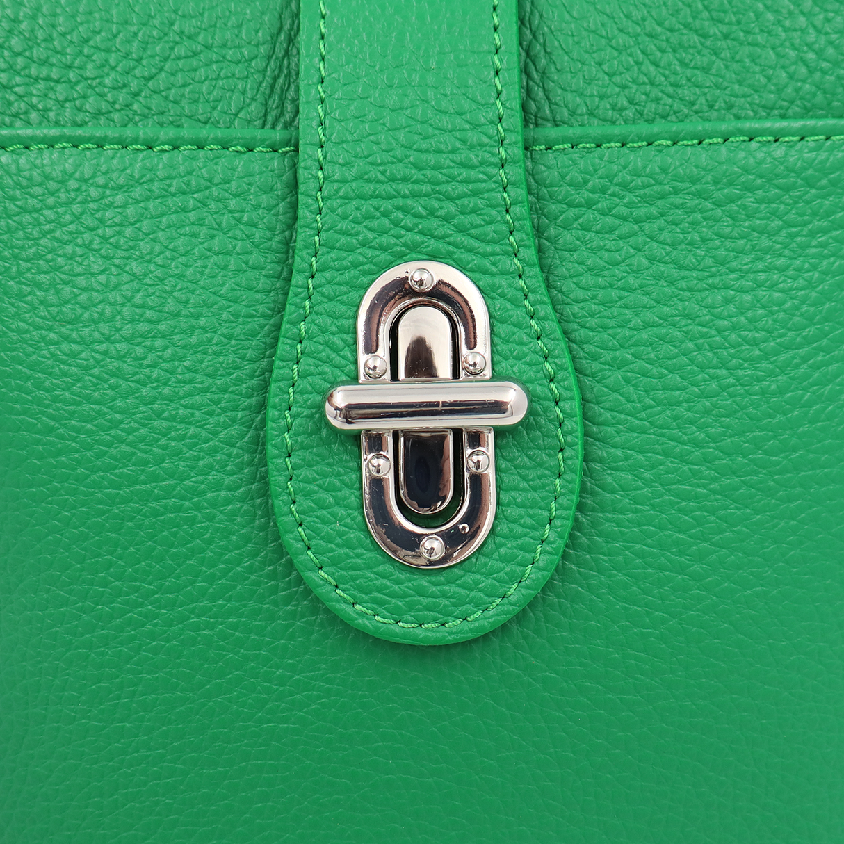 Geantă de umăr din piele naturală Andria - verde deschis