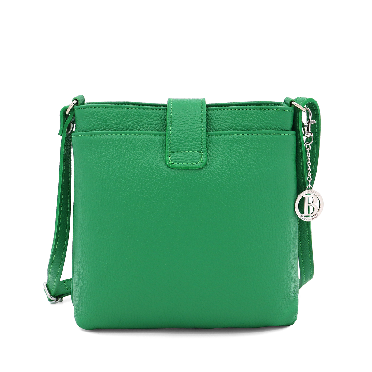 Geantă de umăr din piele naturală Andria - verde deschis