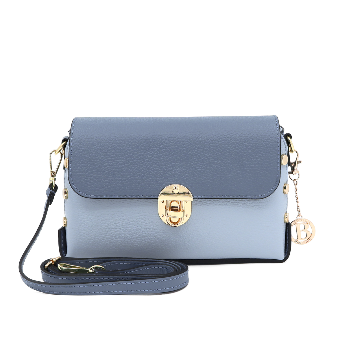 Geantă de damă din piele naturală Antoanella - albastru