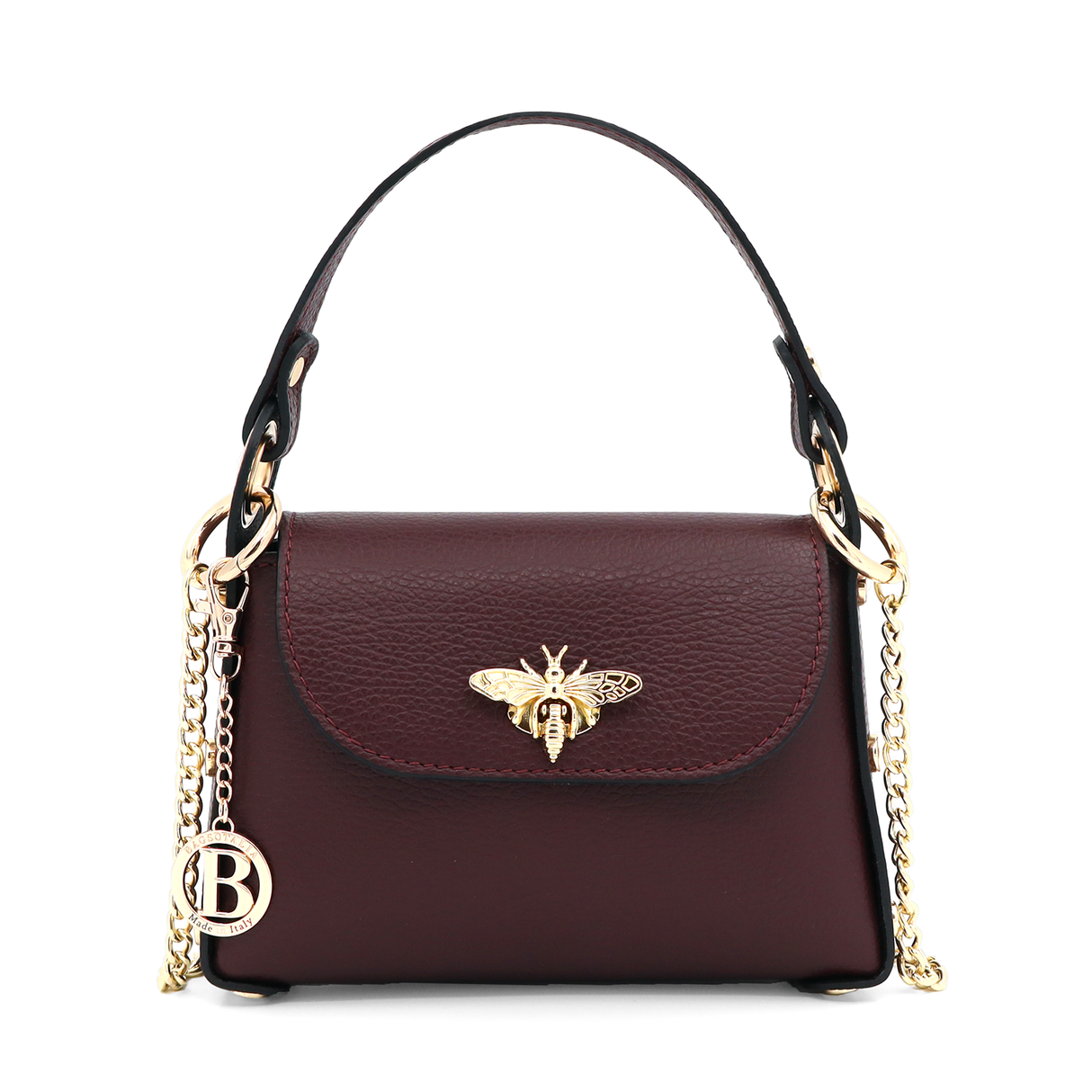 Geantă din piele naturală cu 2 mânere pentru damă Alena - bordo