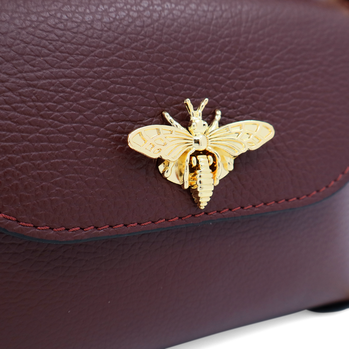 Geantă din piele naturală cu 2 mânere pentru damă Alena - bordo