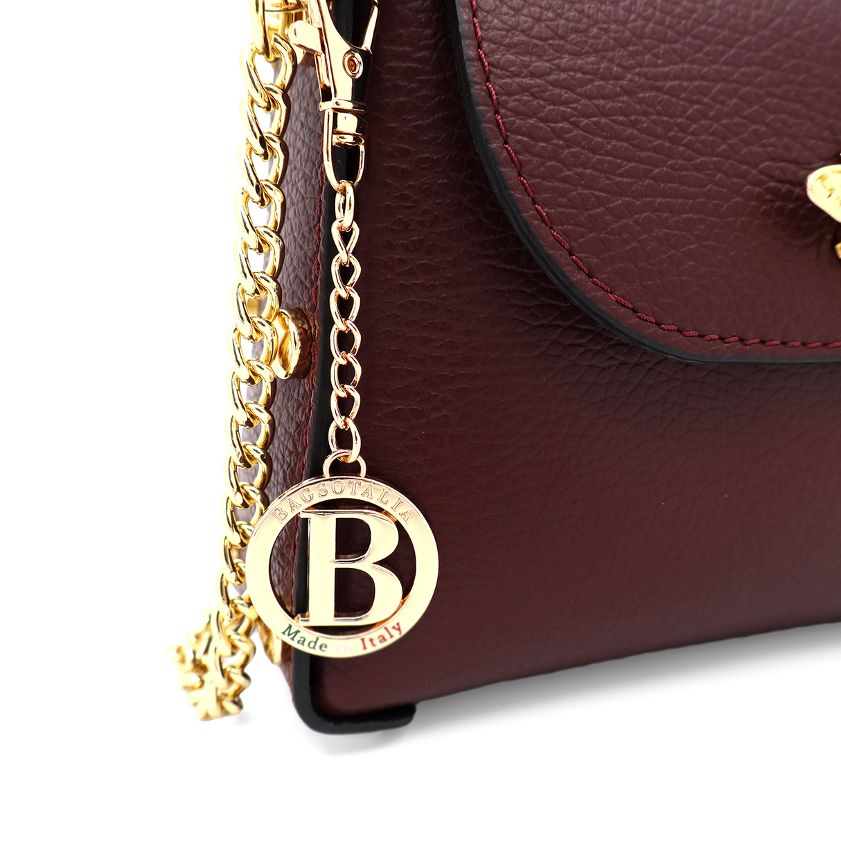 Geantă din piele naturală cu 2 mânere pentru damă Alena - bordo