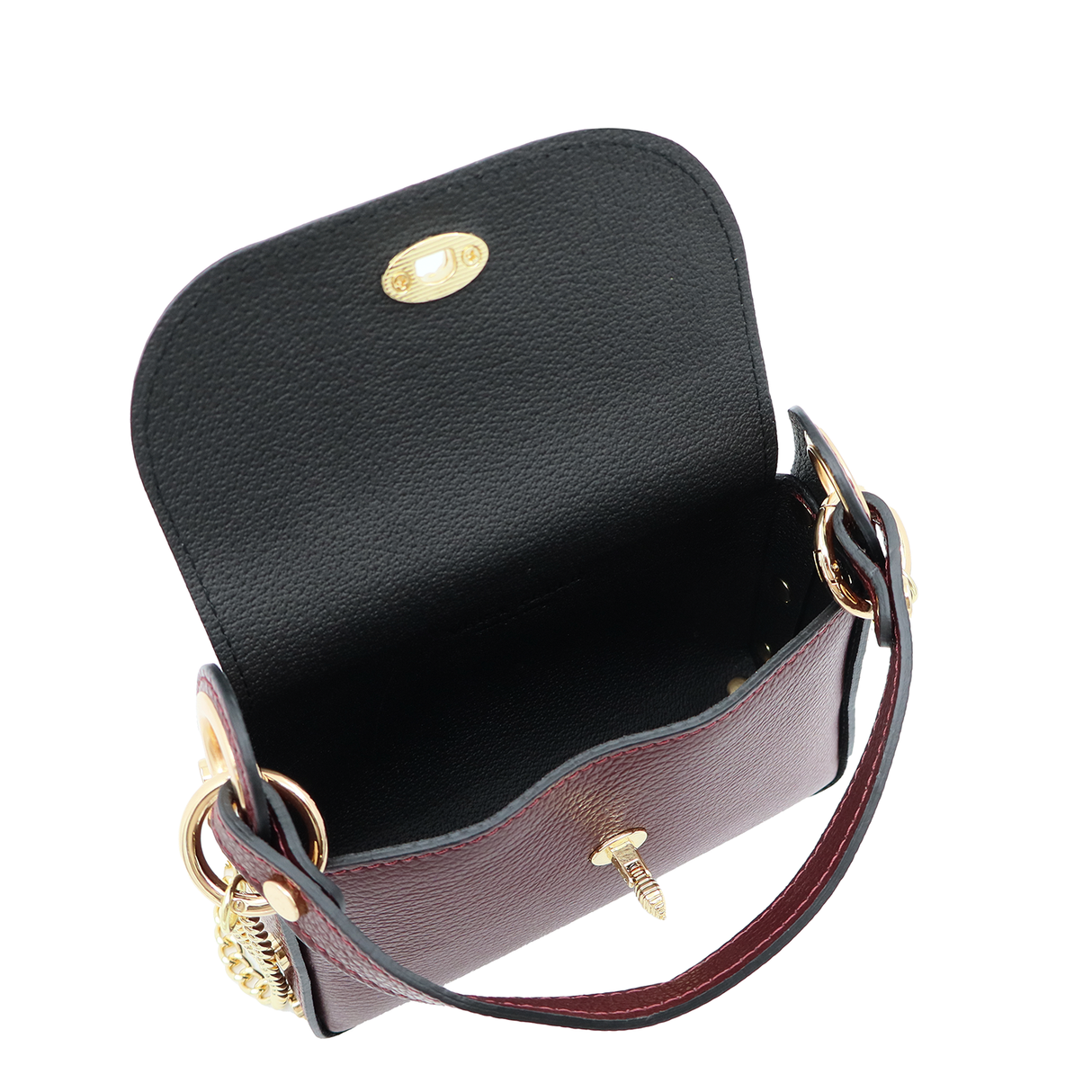 Geantă din piele naturală cu 2 mânere pentru damă Alena - bordo