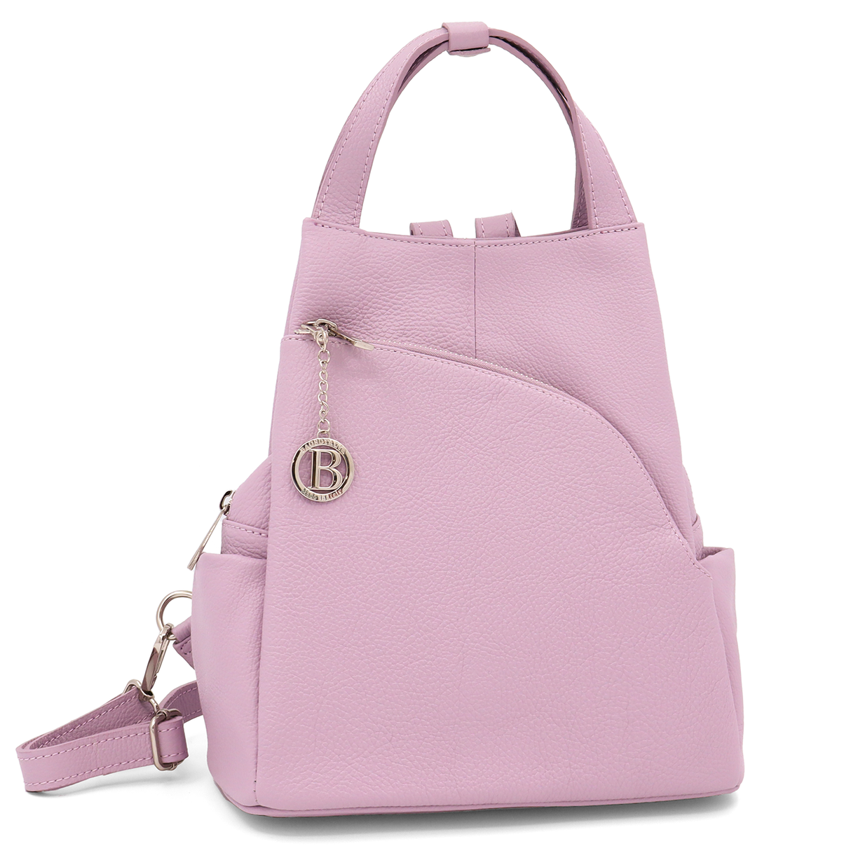 Rucsac din piele naturală Lara - lavandă