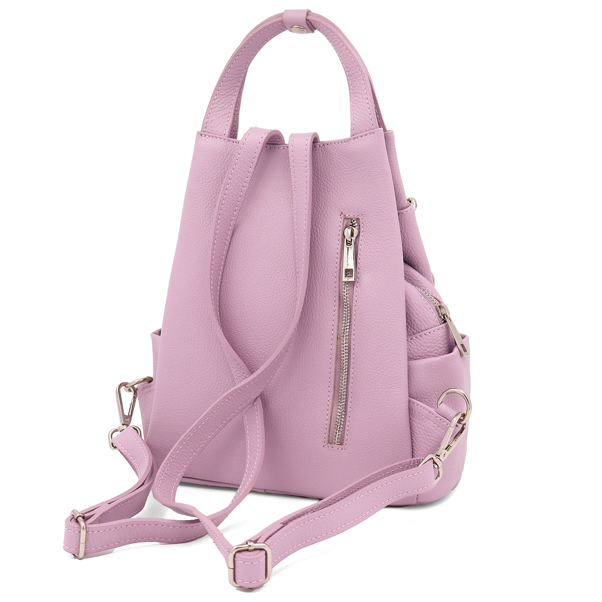 Rucsac din piele naturală Lara - lavandă